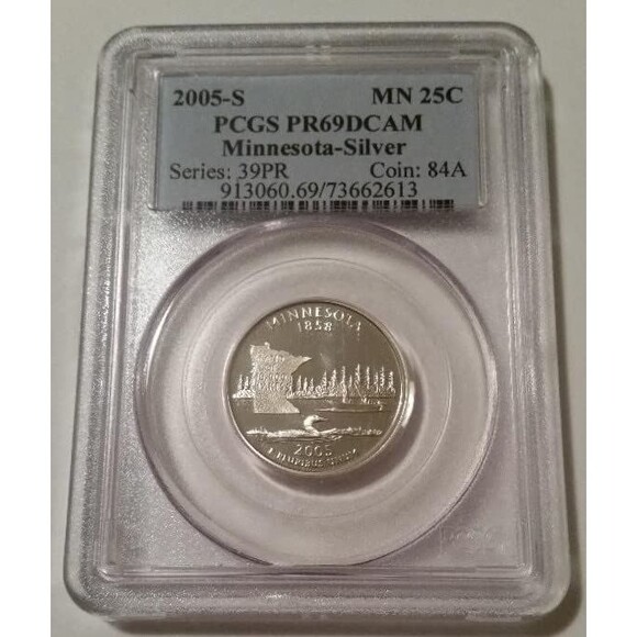 2005 S Silver Minnesota State Quarter Proof PR69 DCAM PCGS Blue Label - Picture 1 of 2
